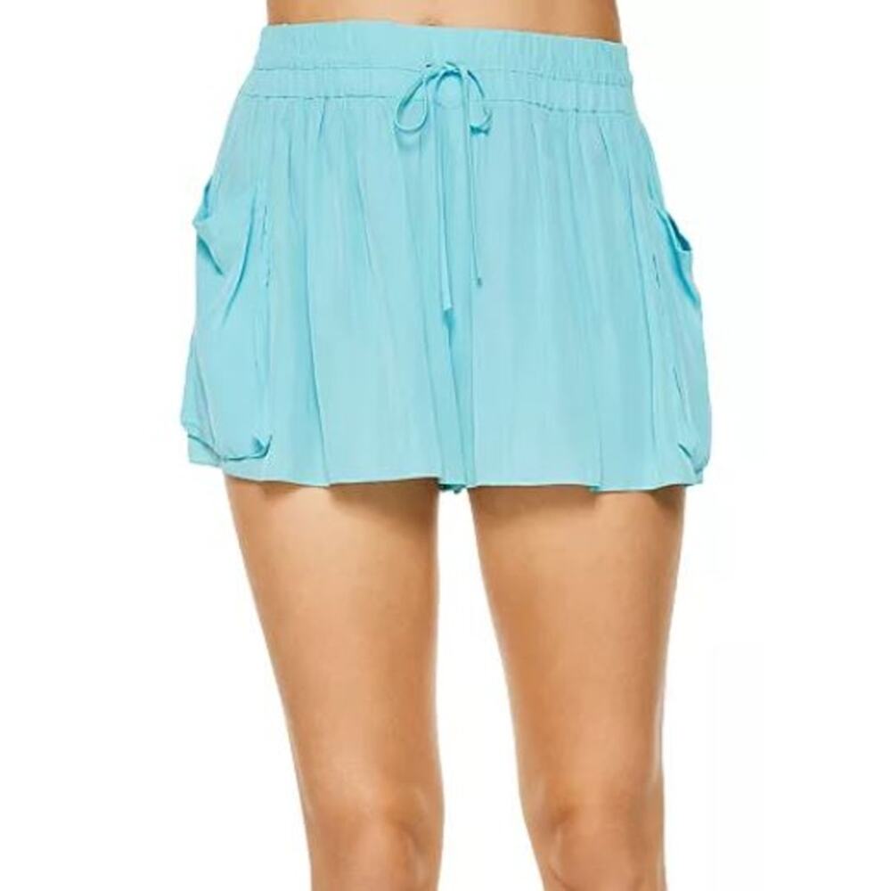 Ramy Brook Austin Drawstring Shorts Mini in Aqua Pull On Size XS